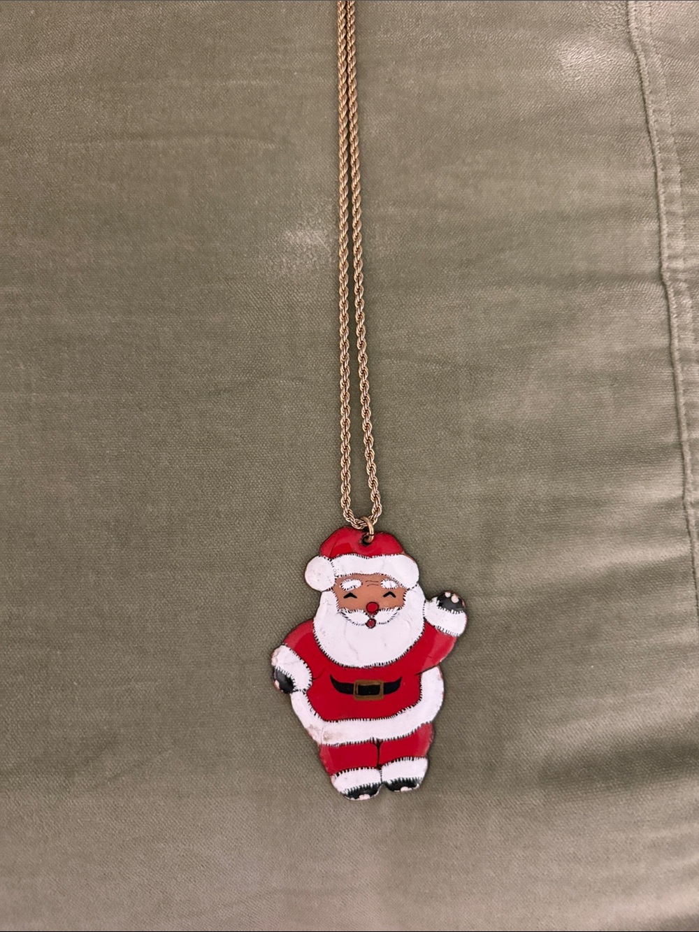 Red Santa Pendant Necklace - Holiday Charm
